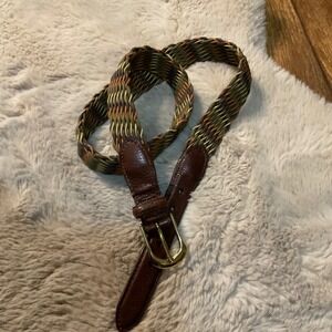 Martin Dingman Belt Size 36 Mens Leather Woven Braid Cord